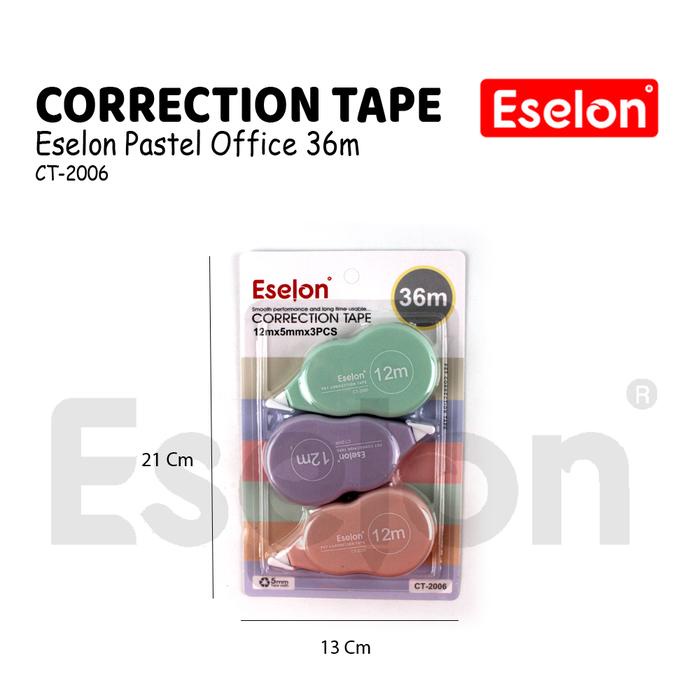 

JTTOP" 3PCS CORRECTION TAPE CT-2006 WARNA PASTEL / CORRECTION TAPE OFFICE