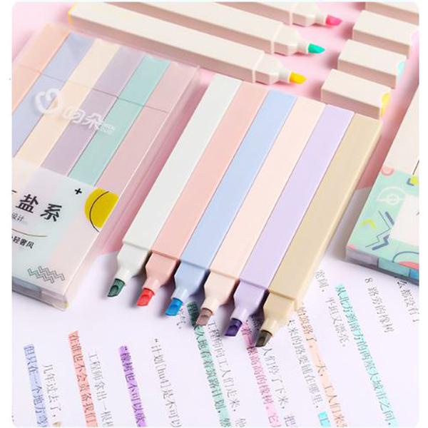 

JTTOP" 1 SET 6 PCS (6 WARNA) HIGHLIGHTER BLOCK BALOK KAWAI ESTETIK WARNA PASTEL LUCU HB1338