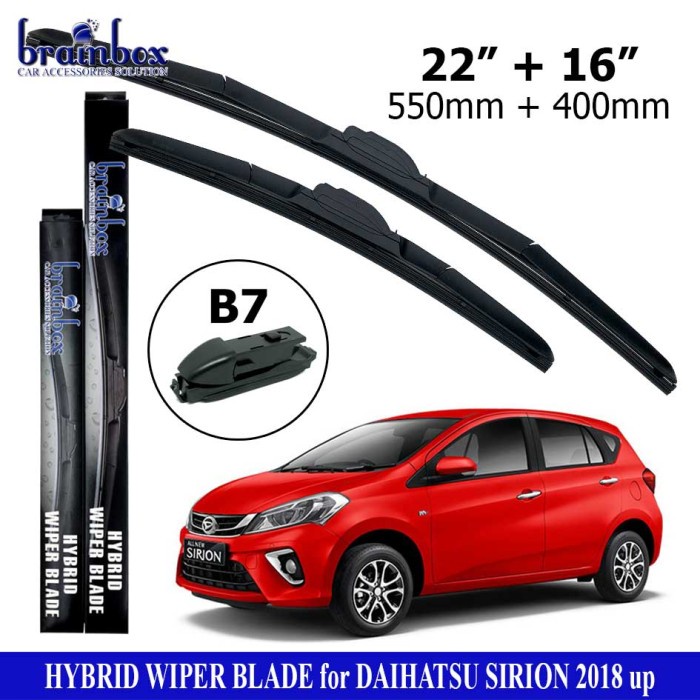 TOP" HIGH QUALITY HYBRID WIPER BLADE DAIHATSU SIRION 2018 KEATAS WIPER KACA