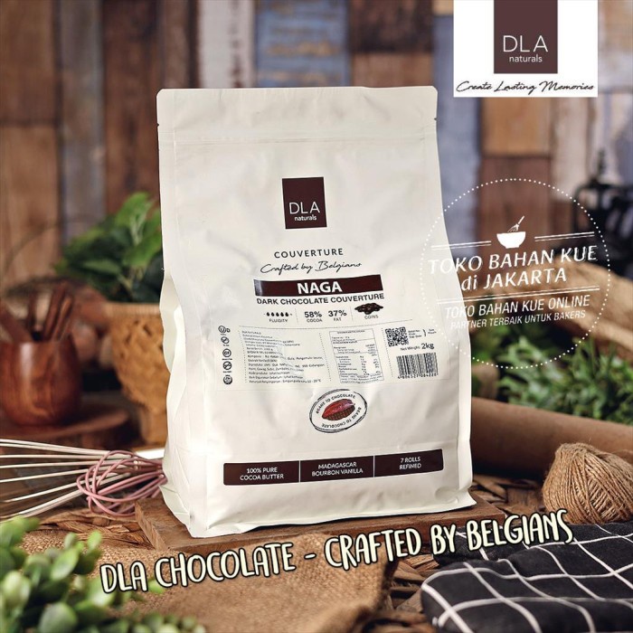 

Dla Naturals - Chocolate Couverture 58% Naga 1Kg Cokelat Coin Coklat
