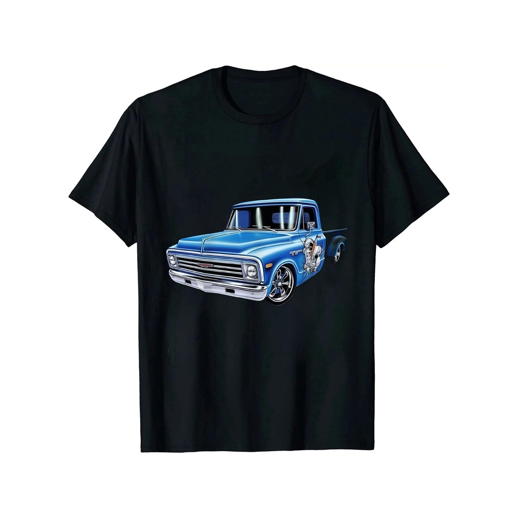 Wicked Metal - Kaos Truk Biru Chevy C-10, Kaos Chevy C10, Truk Klasik, Kaos Truk Tua, Biru