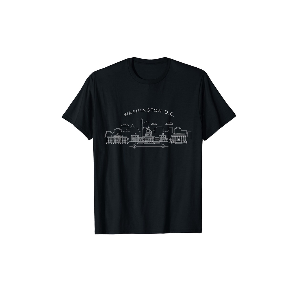 Kaos Washington DC Skyline Vintage Hitam