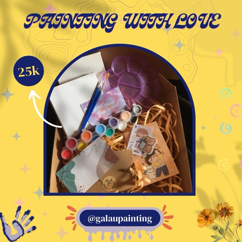 

Berkualitas Paket Lukis Berdua Satu Set Lukis Paket Lukis Kanvas 10X10 Cm Paket Lukis Murah Painting