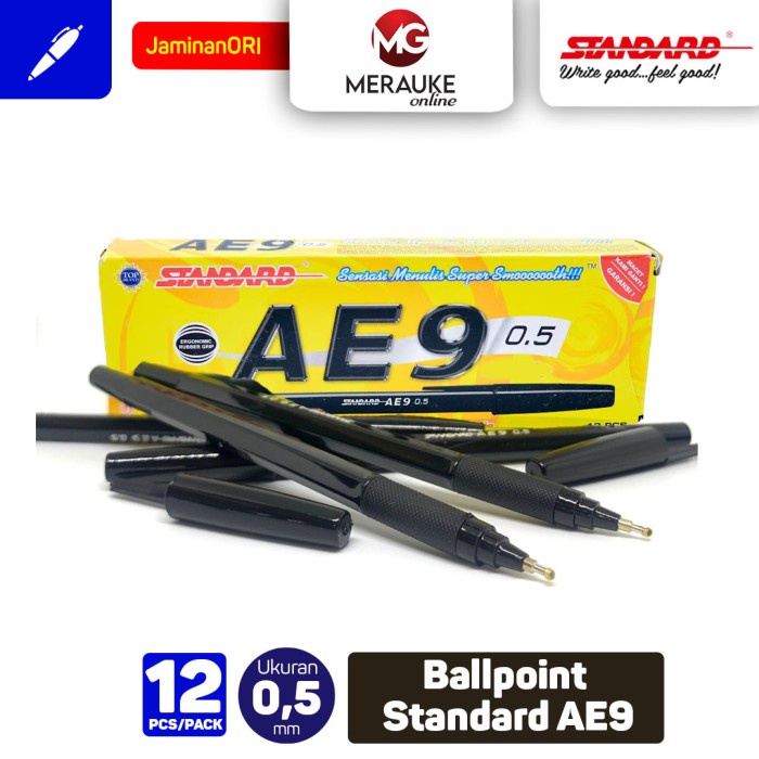 

HJK Ballpoint STANDARD AE9 - Hitam 12 Pcs