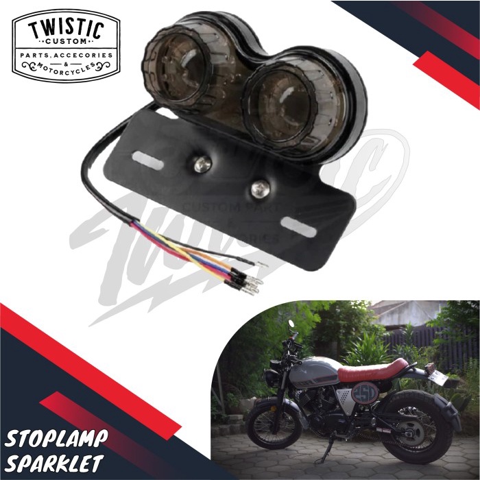 Stoplamp Sparklet Lampu Belakang Motor Kawasaki W175 CB Harley Triumph