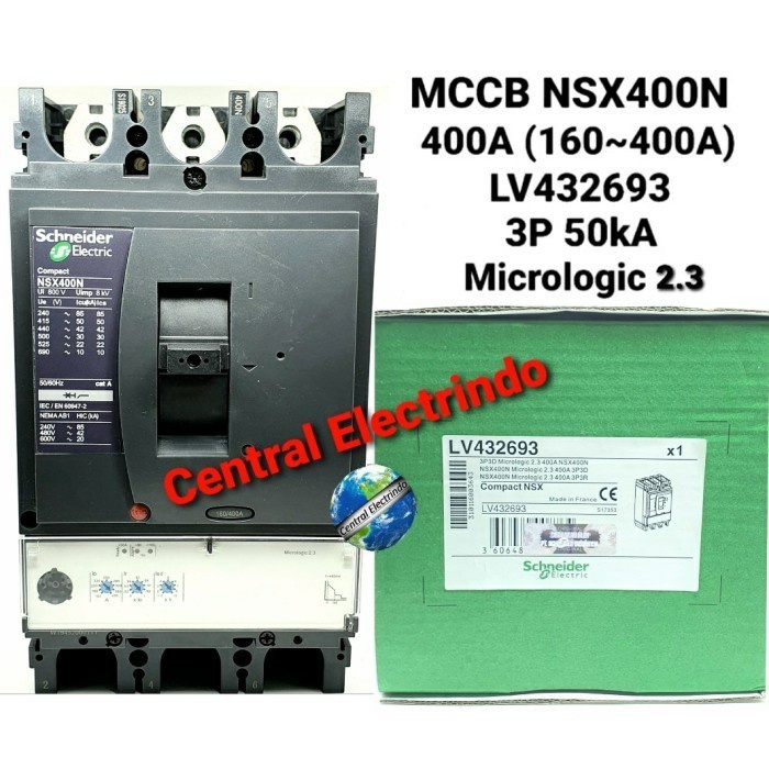 MCCB NSX400N 3P 400A Sneider.