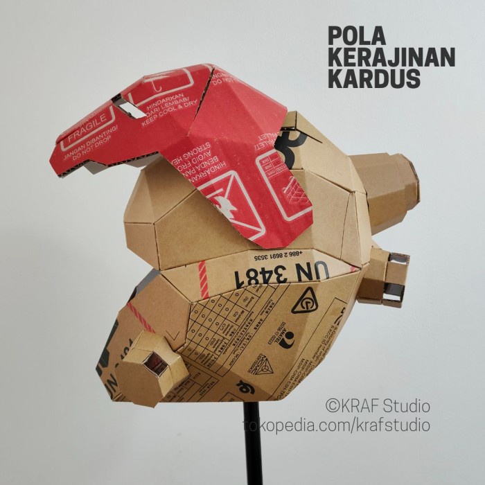 Pola Kerajinan Kardus no.1662: Helm Cyberpunk Yang Bisa Dibuka