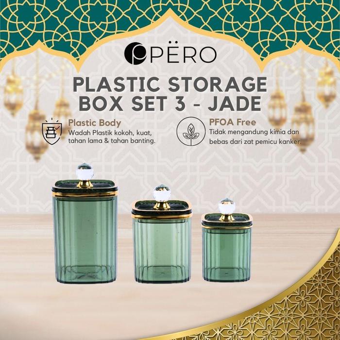 [Exclusive Celyhome] Pero Jar Set Of 3 Sealed Pot / Toples Set 3 Tutup Kedap Udara / Toples isi 3 /