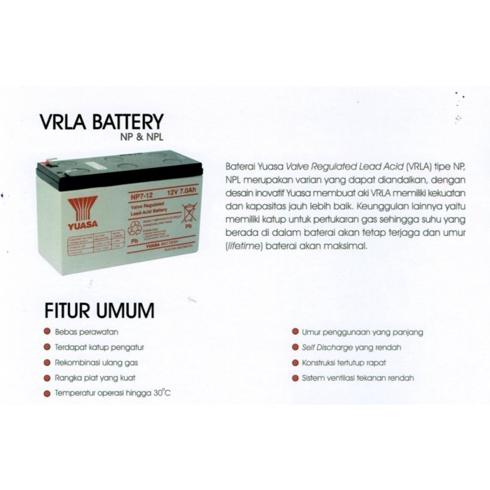 Aki Kering Yuasa NPH512 12V 50Ah