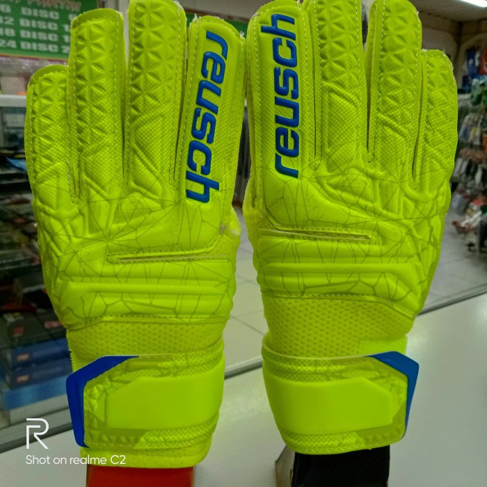 sarung tangan kiper goalkeeper Gloves tulang anak reusch 5583 hijau