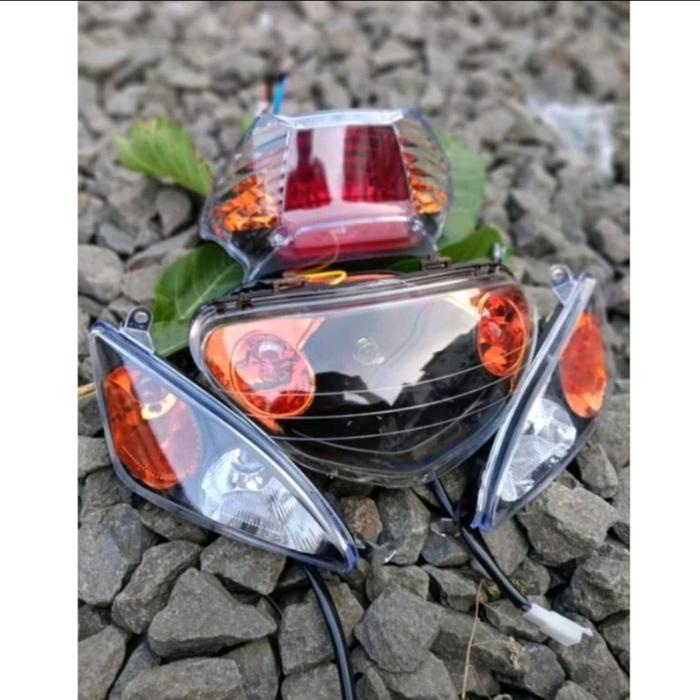 Termurah Paket Lengkap Custom Variasi Lampu Depan Mio Sporty Lama Set Sen Sepasang Kanan Kiri Dan