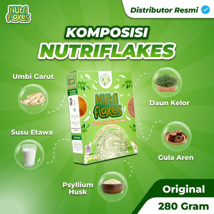 

Nutriflakes Official 1 Box Original Food Granola Oatmeal Bantu Masalah Maag & Asam Lambung
