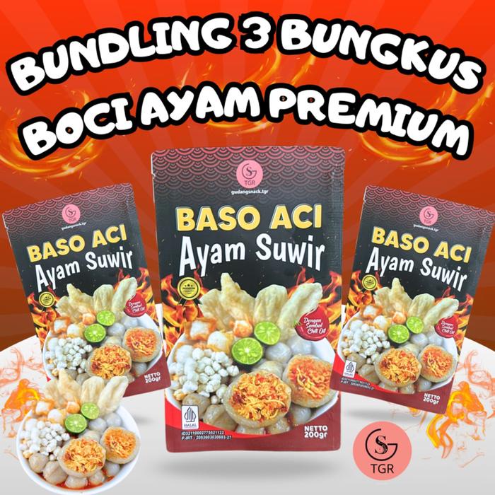 

[KEMASAN ] 3 PAX BASO ACI AYAM KEMASAN Pedas Food Kuah Seblak