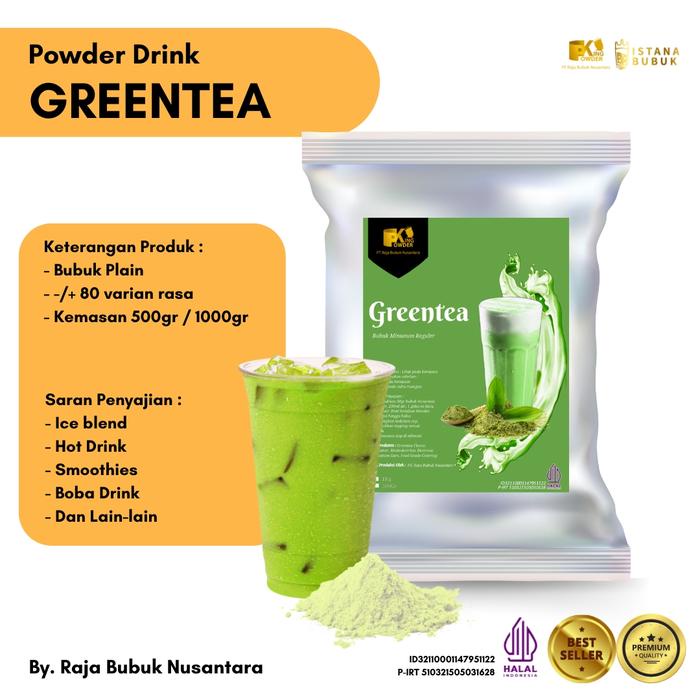 

Bubuk Minuman King Powder Rasa Green Teaa Serbuk Minuman Green Tea