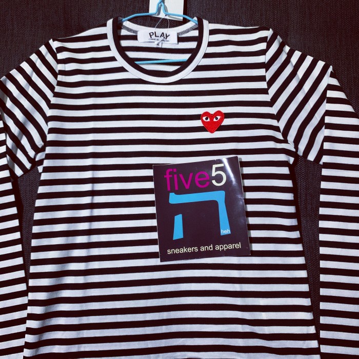 Cdg Garcons Play Stripe Long Sleeve Black Termurah