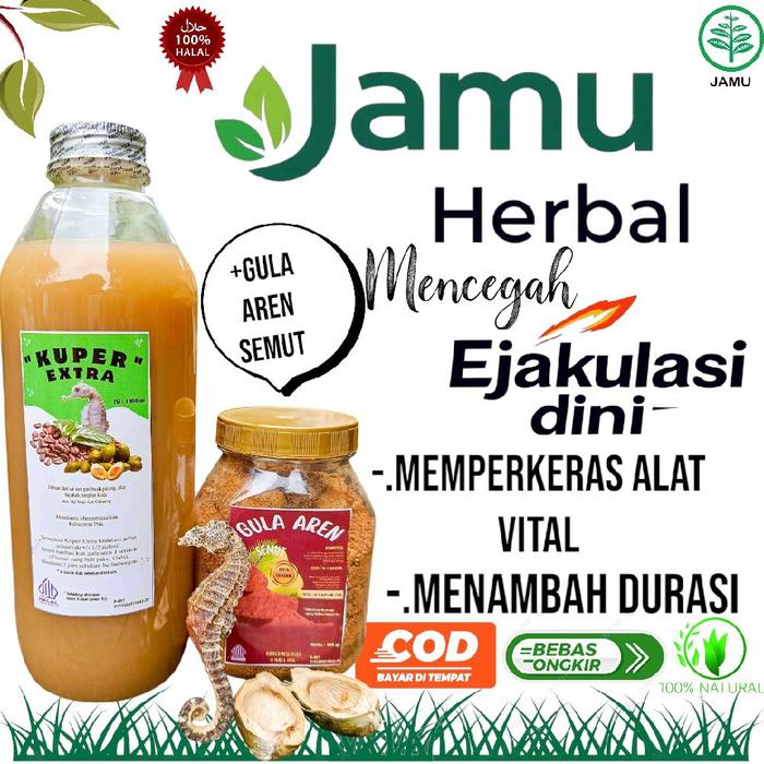 

HERBAL KUPER EXTRA KUDA LAUT 1000ml pinang muda alami pria dan gula aren organik 1 toples Bubuk jamu