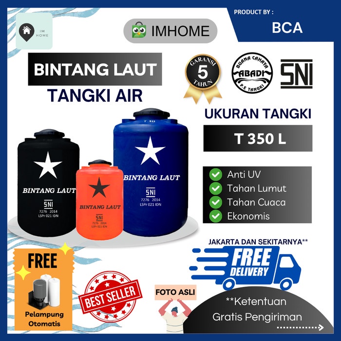 Tangki / Toren Air BCA 350 Liter T350 Murah