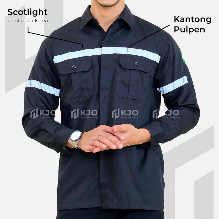 JUMBO - Baju Wearpack Kemeja Safety K3 Proyek Tambang Lengan Panjang