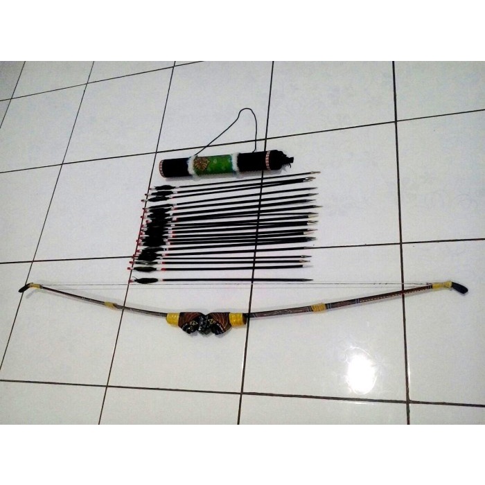 PROMO busur panah / panah bambu + tas anak panah
