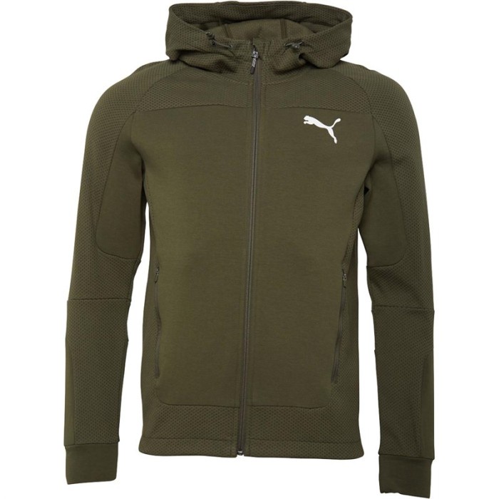 Jaket Puma Evostripe Men's Hooded Green Army Original