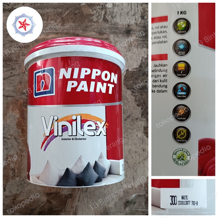 VINILEX 1 KG WHITE 300 CAT TEMBOK WARNA PUTIH NIPPON PAINT