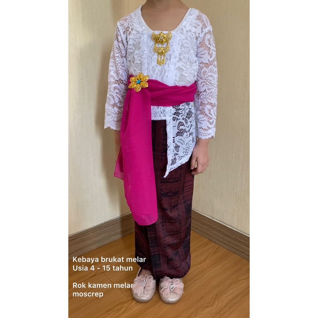 HOT DEALS Baju Brokat Anak Perempuan Umur 4-15 Tahun Kebaya Anak Perempuan Pakaian Pesta Anak Kebaya