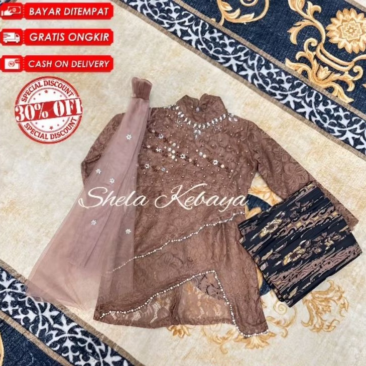 BIG SALE TERBARU Setelan Kebaya Anak Perempuan Brokat Payet Kebaya Anak Umur 5 - 12 Tahun Kebaya