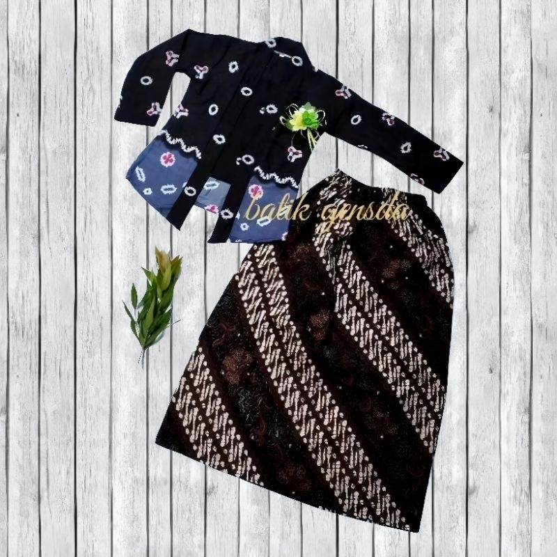 BIG PROMO kebaya anak kutubaru panjang jumputan warna lengkap/ baju kartini perempuan/jumputan