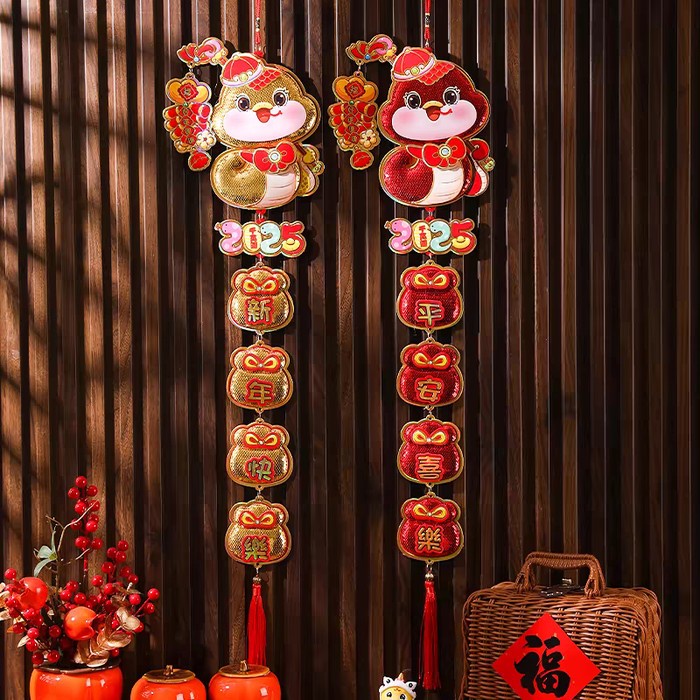 

Terlaris NEW 2025 NEW Gantungan Susun Ular Hiasan Imlek Boneka Manik Mote Dekor Tassel Plush Toy