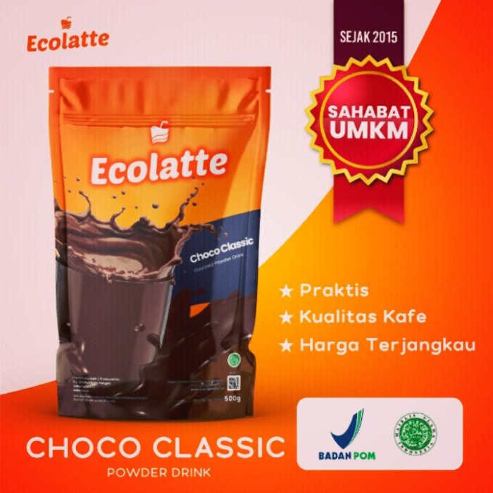 

Jual Bubuk Minuman Instan ECOLATTE Rasa Choco Classic Kemasan 500 gram