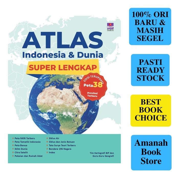 

SALE !!! BUKU ATLAS INDONESIA & DUNIA SUPER LENGKAP BY TIM BIP READYY
