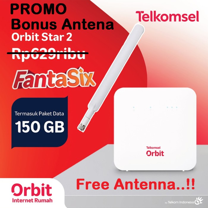 Home Router CPE Telkomsel ORBIT Star 2 HUAWEI B312 150GB Free Antena