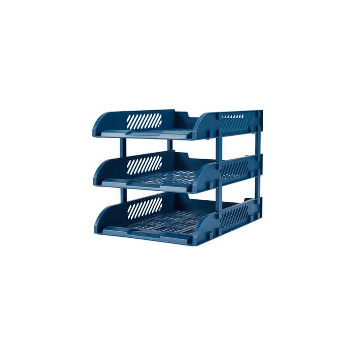 

SALE TERHOTT BANTEX FILE TRAY / RAK FILE SUSUN / LETTER TRAY BAHAN PP 3 SUSUN BJ7633 BLUE BLACK