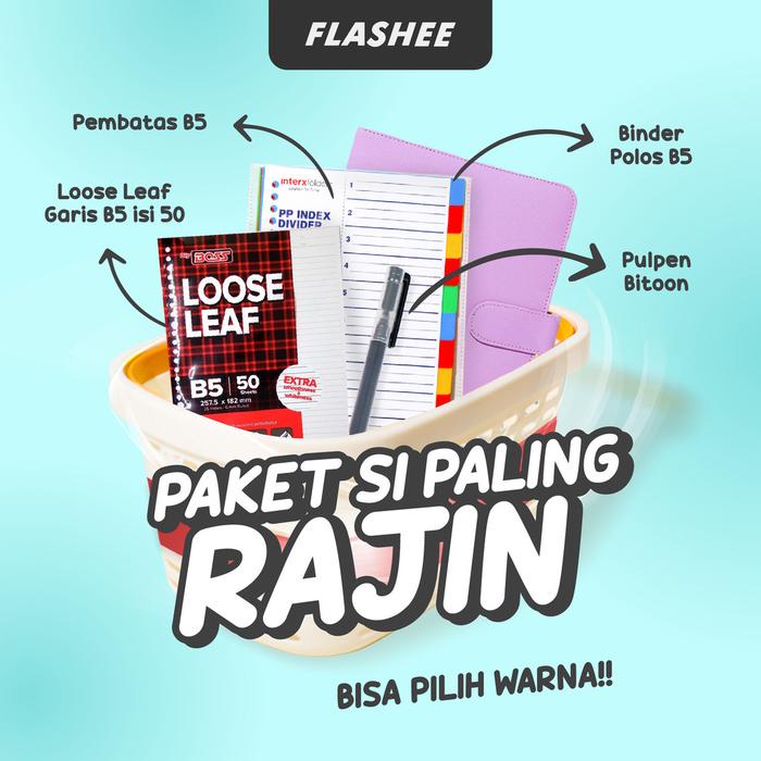 

SALE PROMO FLASHEE BINDER PAKET SEKOLAH SET 4IN1 PAKET BINDER B5 RING 26 KAMPUS KULIAH SUDAH