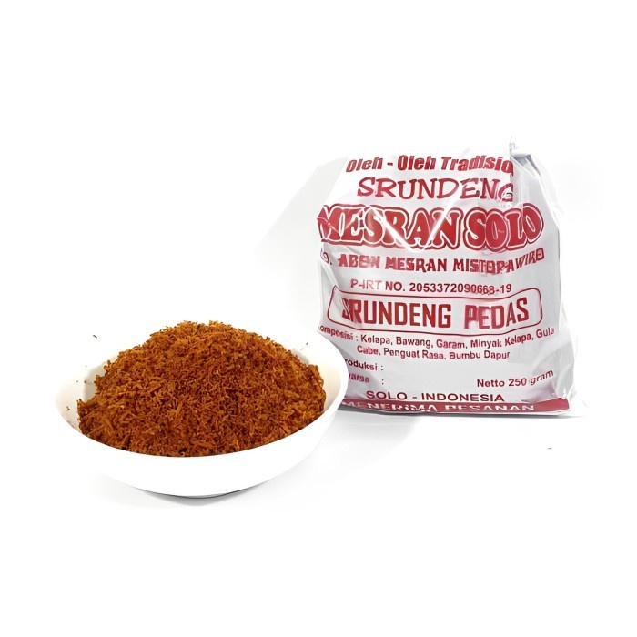 

SALE !!! SERUNDENG KELAPA MESRAN SOLO PEDAS DAN MANIS 250 GRAM READYY
