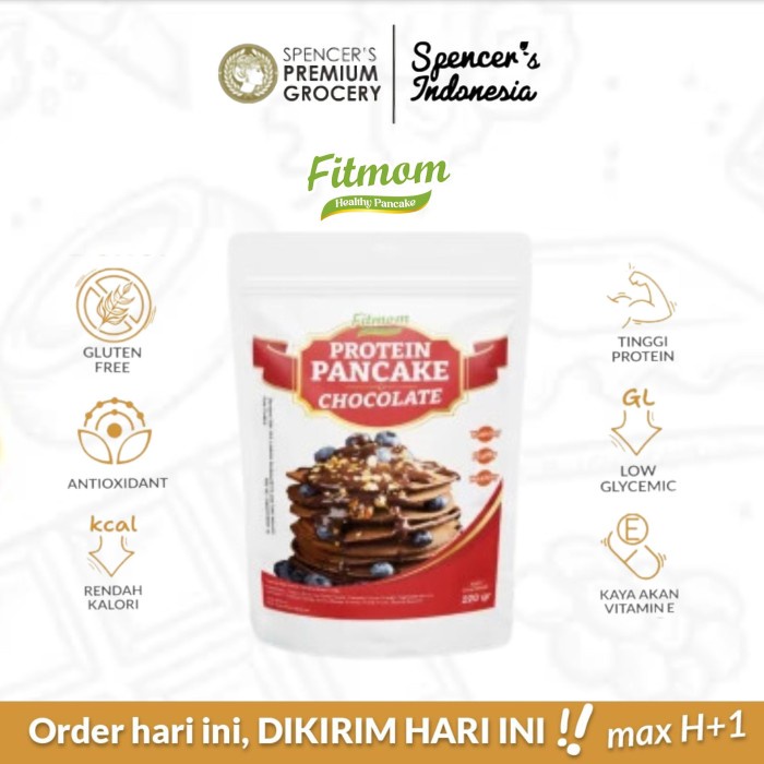 

SALE !!! SPENCER'S FITMOM PROTEIN PANCAKE CHOCOLATE (220GR) - TEPUNG PANCAKE INSTAN GLUTEN FREE RASA