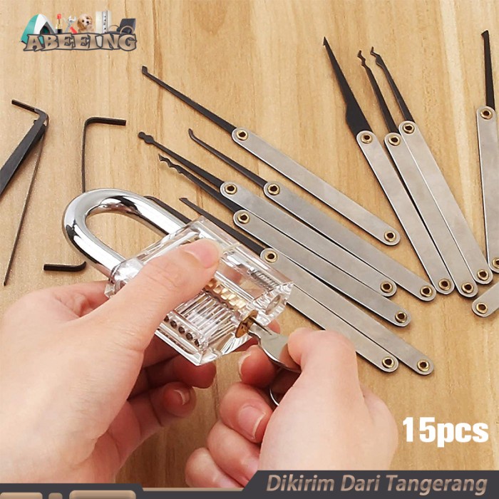 Isi 15 Door Lock Pick Quick Opener Tools Set Locksmith Tools Lock Pick