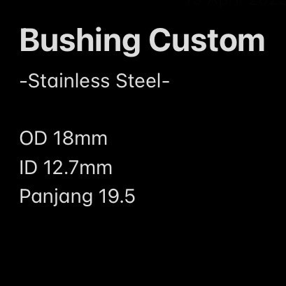 SALE  STAINLESS BUSHING CUSTOM ID 12.7MM, OD 18MM, PANJANG 19.5MM READYY