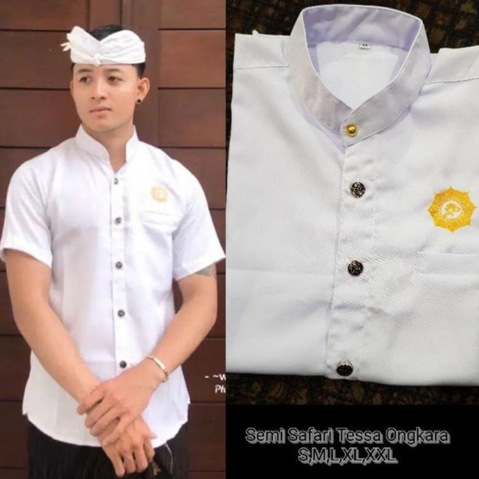 TERBATAS PREMIUM Semi Safari Ongkara Baju Pria Adat Bali Atasan Pria