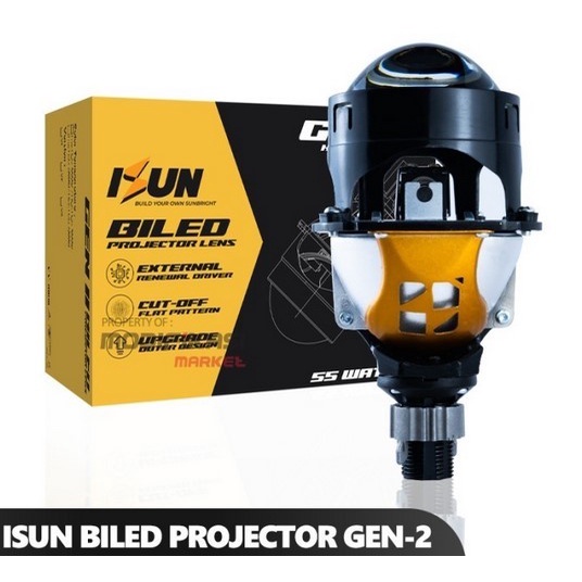 Sale Lampu Biled Isun 3 Inch Headlamp Projector Led Blue Lens Mobil Motor
