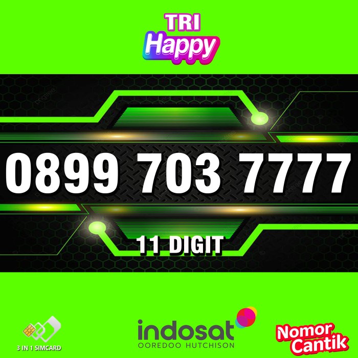 Nomor Cantik Tri 3 Kartu Perdana Tri 11 Digit Nomer Cantik 0899 0898 TERLARIS/TERMURAH/TERPOPULER