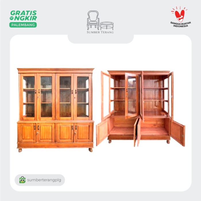 Lemari Piring Kayu nimalis / Rak Piring Kayu Albasia / Lemari Dapur