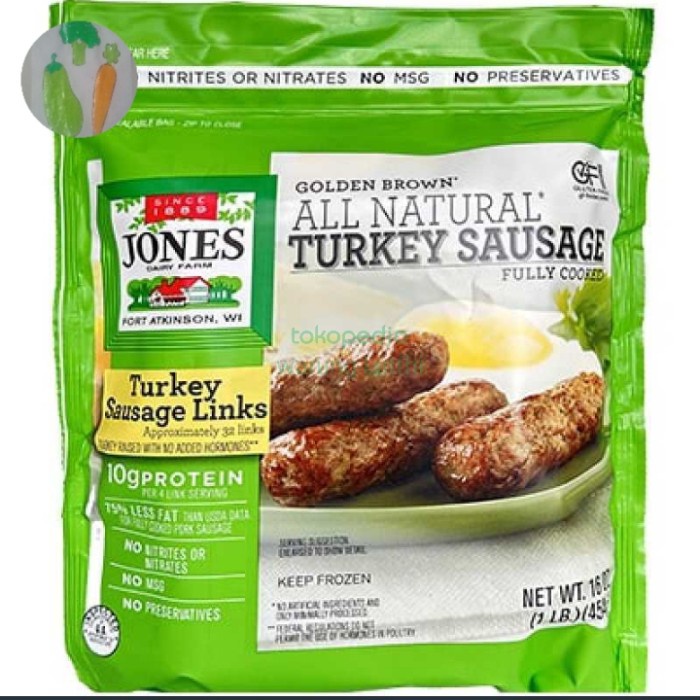 

DISKON JONES ALL NATURAL TURKEY SAUSAGE LINKS 5 OZ READYY