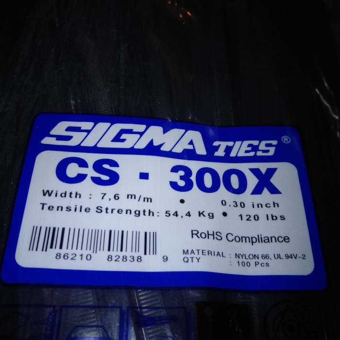 

READY STOK KABEL TIES SIGMA CS 300 X HITAM ISI 100 PCS READYY