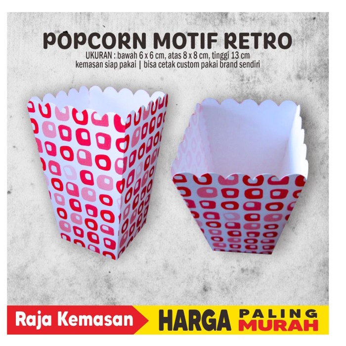 JTTOP" KEMASAN POPCORN, DUS POPCORN, BOX POPCORN, POPCORN MOTIF RETRO