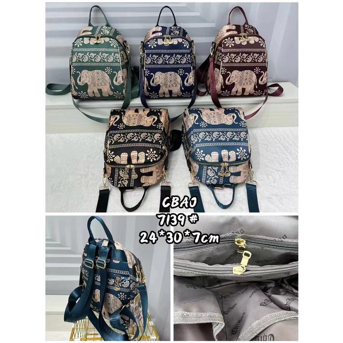 Tas Wanita Import Jinjing Ransel Selempang Chibao Cb7139 7139 Elephant Series 3In1 3 In 1 Parasut