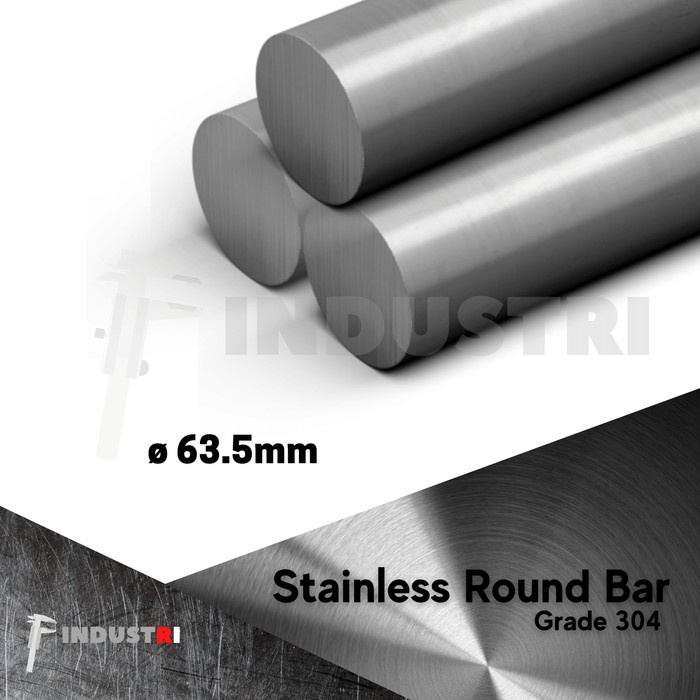 AS SUS 304 diameter 63.5mm ( 2 1/2 inch) AS besi stainless per 1 cm