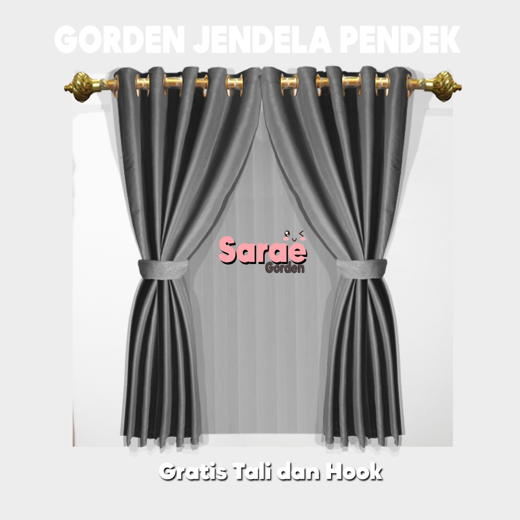 Gorden Jendela Pendek - Gorden Jendela - Hordeng Jendela Pendek Polos Emboss