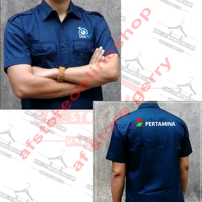 PROMO_ Kemeja Pdl Pria Wanita Bordir Custom Desain Logo Sendiri Satuan _