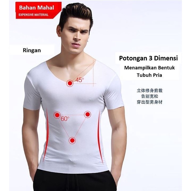 KAOS TSHIRT COWOK SILK ICE SEJUK NYAMAN ELASTIS SEAMLESS TANPA JAHITAN